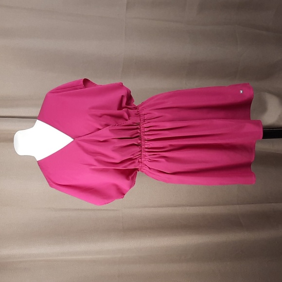 FIG pink Diani travel dress, dolman short sleeve, above the knee, size XS, NWT - Picture 4 of 12